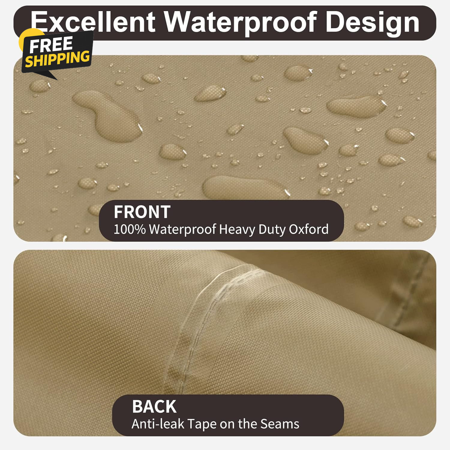 Outdoor Sectional Sofa Cover Waterproof V Shaped Patio Furniture Covers for Deck