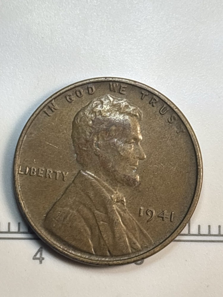 1941 wheat penny reverse die crack error AU CONDITION - Great Quality nice error