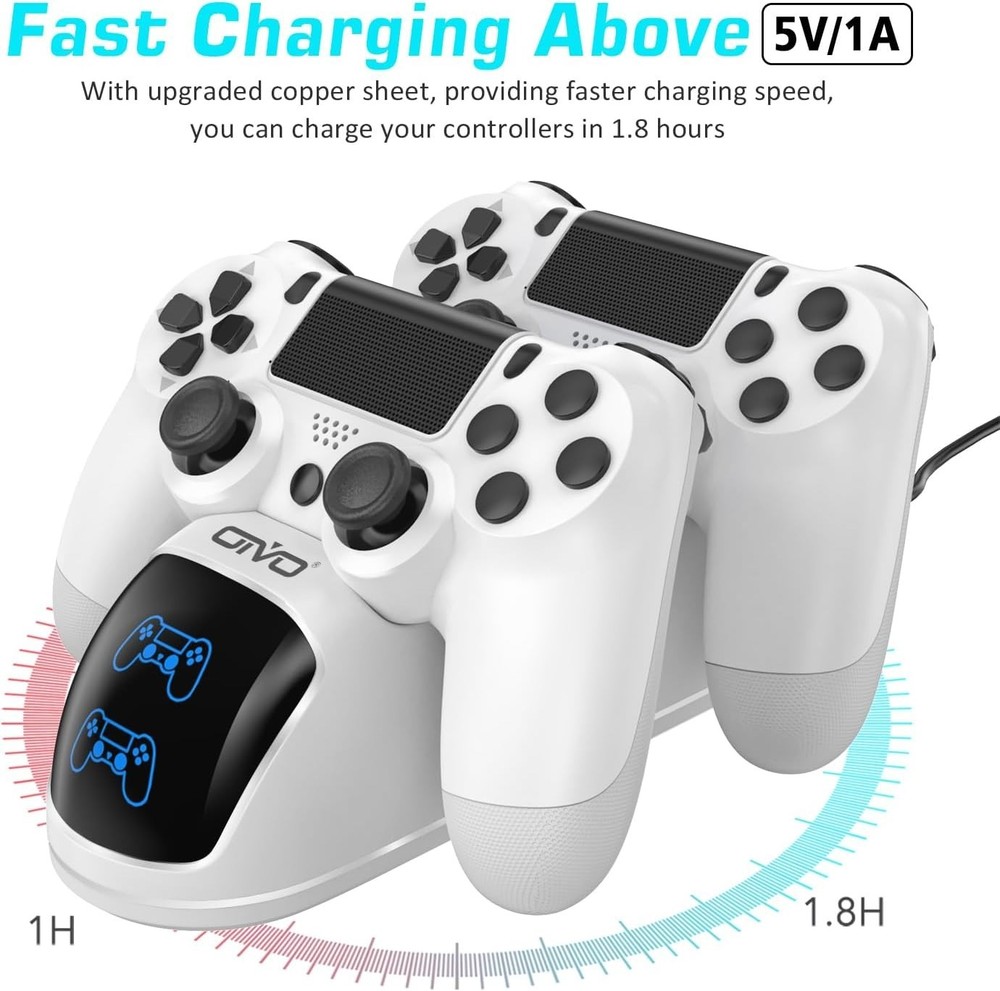 Charging Dock for Dualshock 4 Controllers with Intelligent Protection Features
