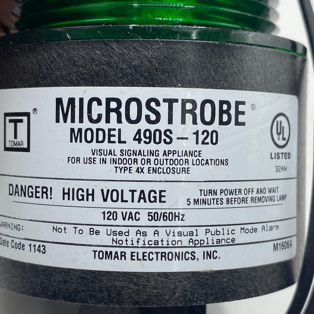 Tomar Electronics Microstrobe 490S 120VAC Green Visual Signaling Appliance