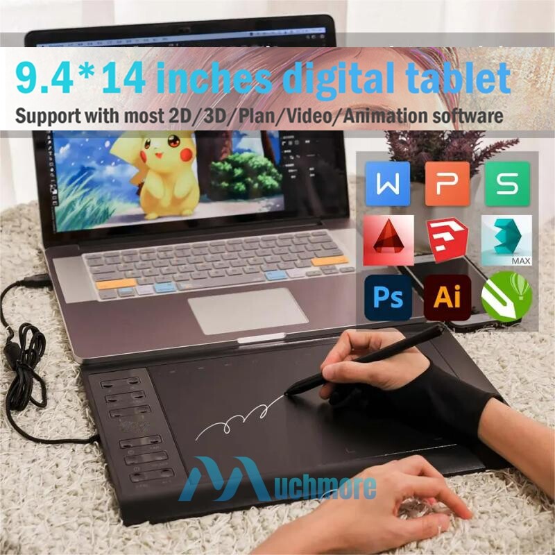 Animation Digital Graphics Drawing Tablet 12 Hot Keys for Windows/Mac/Android