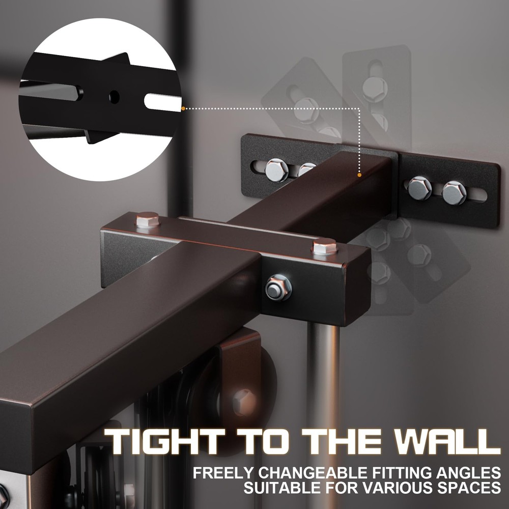 Wall Mount Cable Machine, Adjustable Dual Pulley Cable Crossover Machine Workout