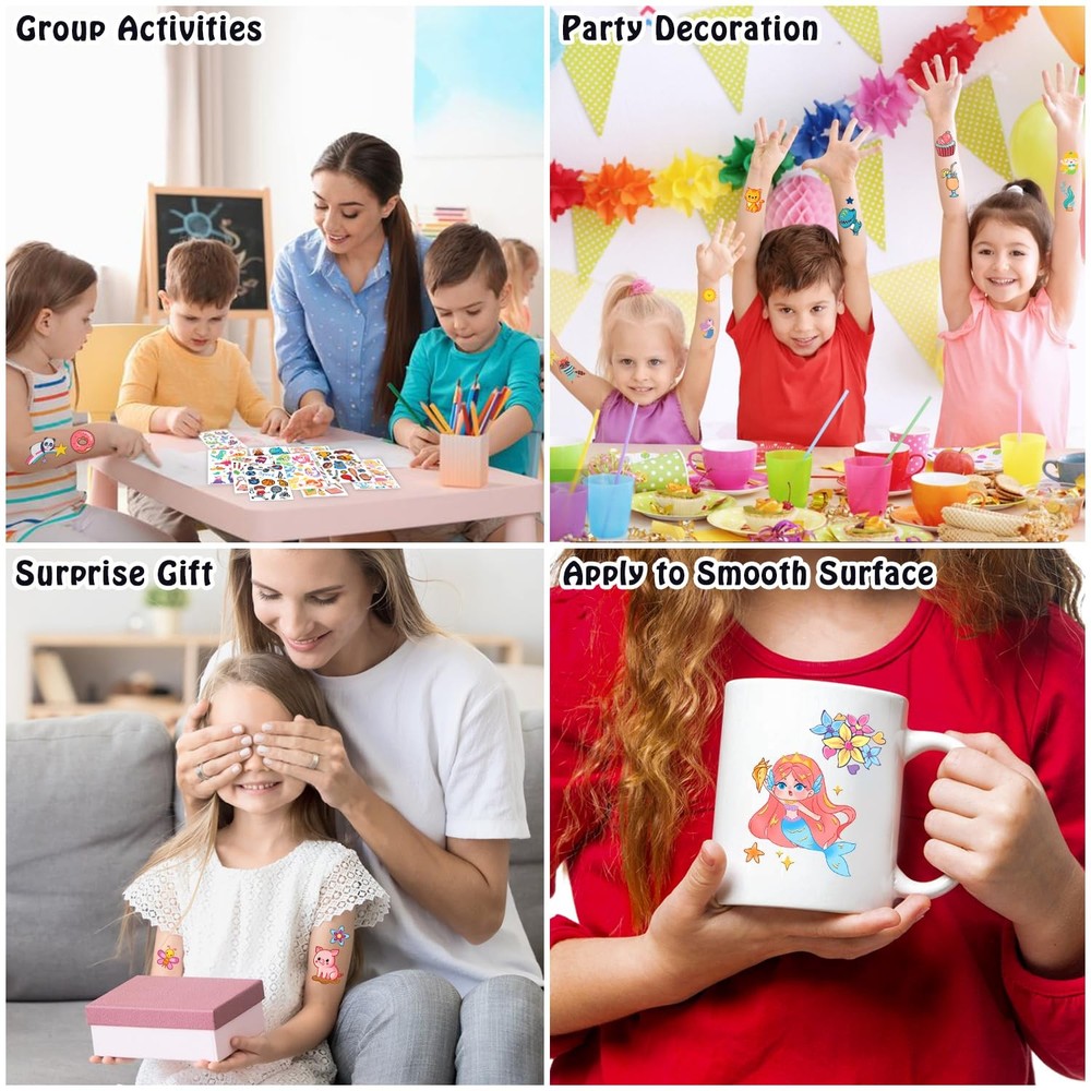 Partywind 168 Sheets (2000 Styles) Kids Temporary Tattoos for Multicolor