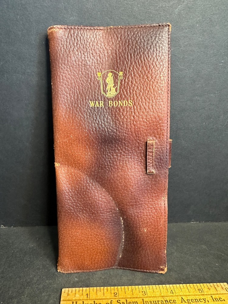 Vintage Cloister Craft Leather WAR BONDS WALLET, WW1-WW2?