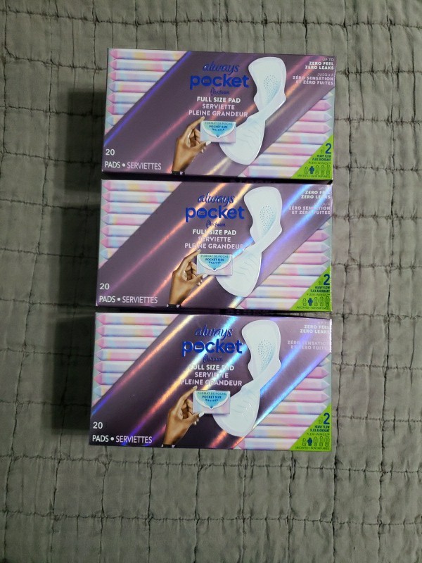 3 pack-- 20ct Always Pocket Flex Foam Full Size Pads Size 2--3 box bundle