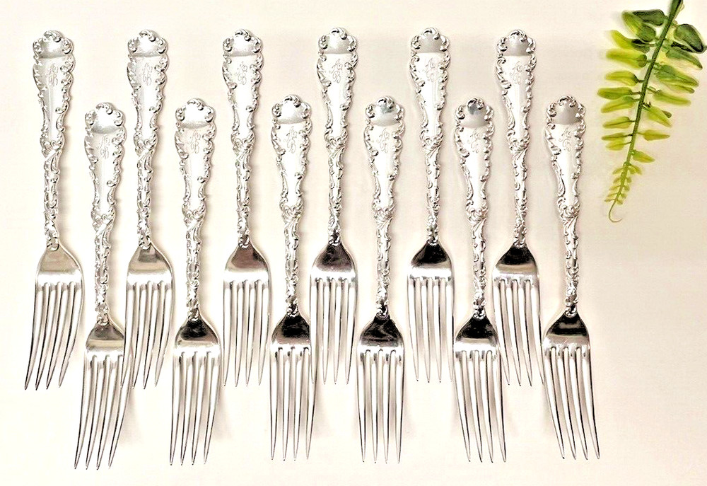 ONE Wallace & Sons Mfg. Co. Sterling Silver Lunch Fork 50 Gr. Waverly Pattern ML