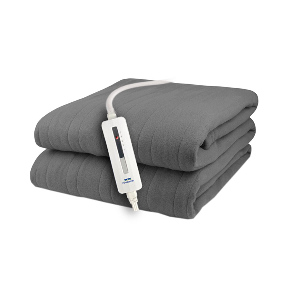 Pure Warmth Solid Flannel Electric Heated Warming Blanket