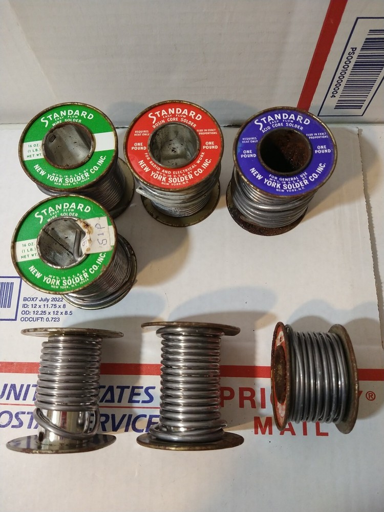 5 Pounds Assorted 1/8" Rosin Core Solder Acid Core Solid Wire Solder READ