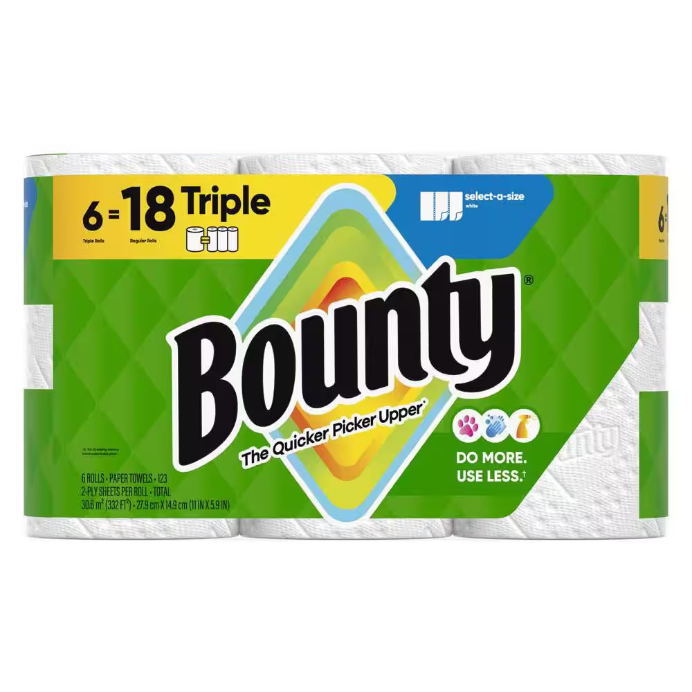 White, Select-A-Size Paper Towel Roll (6 Triple Rolls)