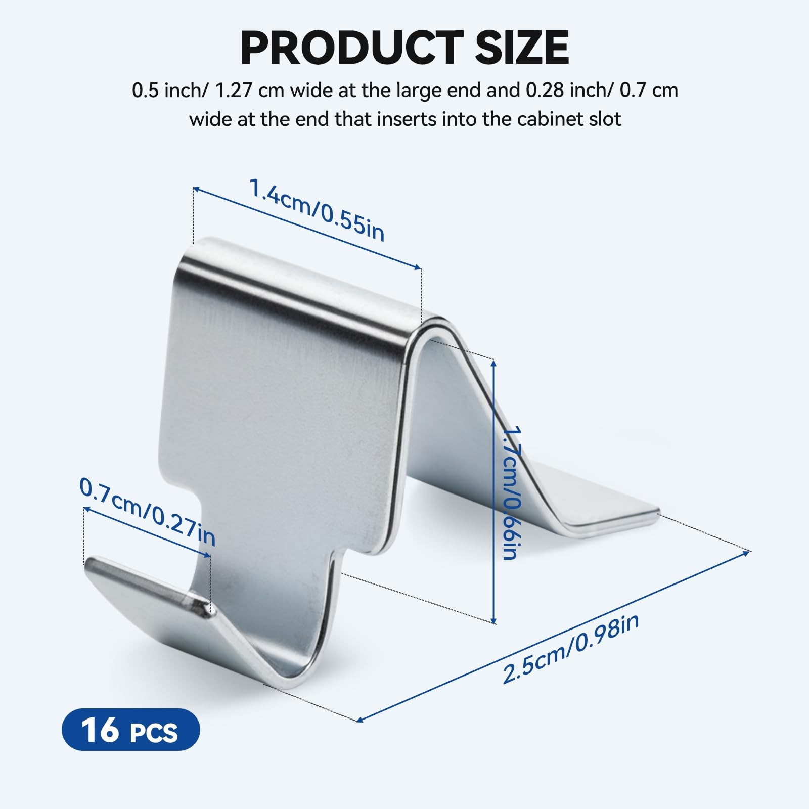 Metal Cabinet S-Clips 16 PCS Compatible with Sandusky and Other Cabinets