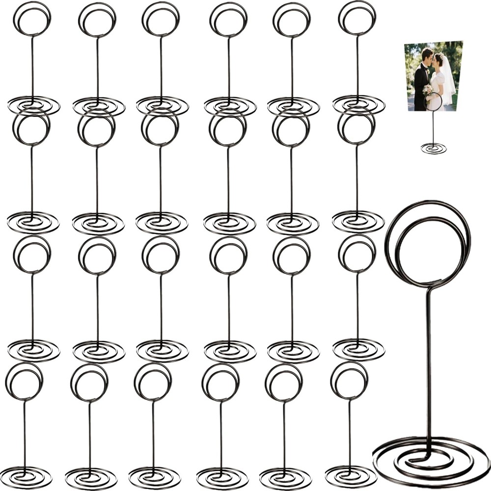 24 Pack black Table Number Holders Stands - Heavy Duty Wedding Reception Cent...