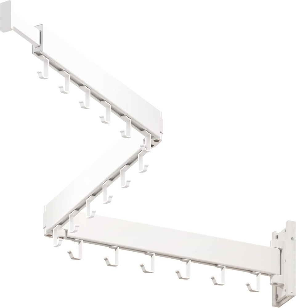 Durable Wall Mount Clothes Drying Rack - Foldable, Rust Resistant Design