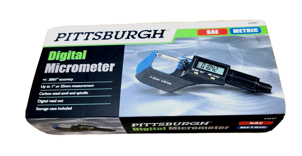 Pittsburgh Digital Micrometer SAE/Metric
