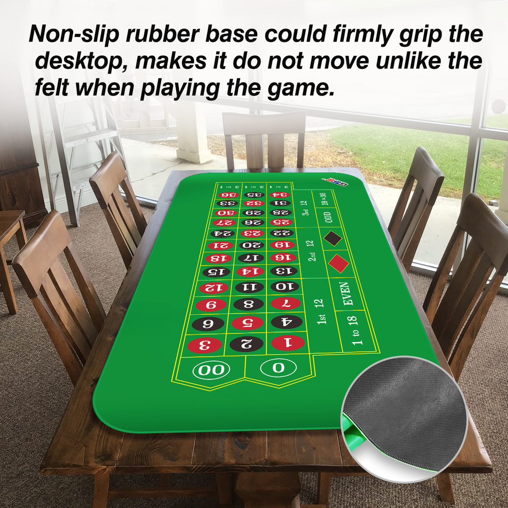 70x35" Casino Roulette Table Top Mat. Portable Rubber Roulette Tabletop Layout