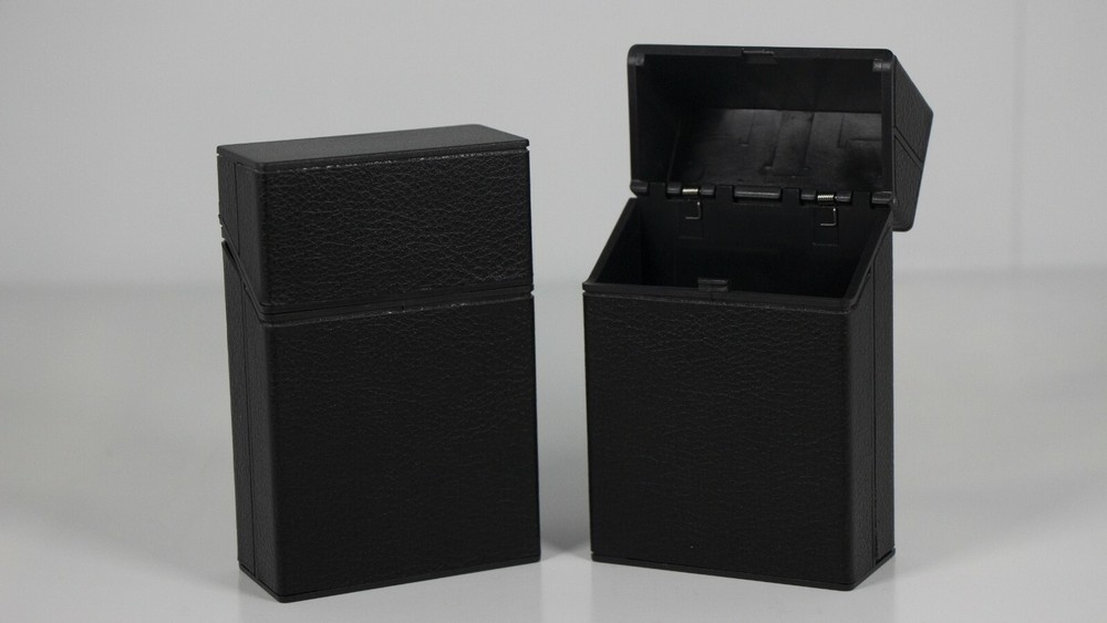 12 Assorted PU Leather Wrapped Push Open Cigarette Case Pack Holders for 100mm