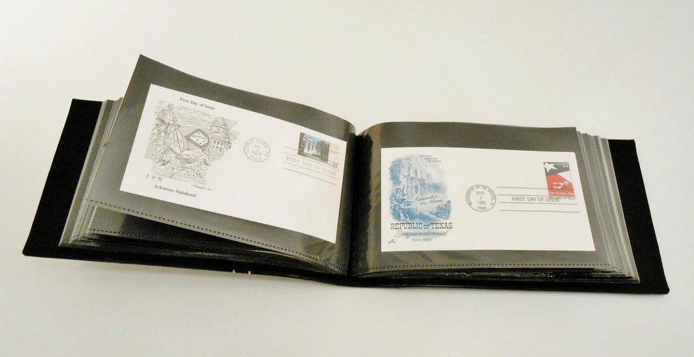 Album for 100 First Day Covers, Letters, Envelopes or Postcards DARK GREEN