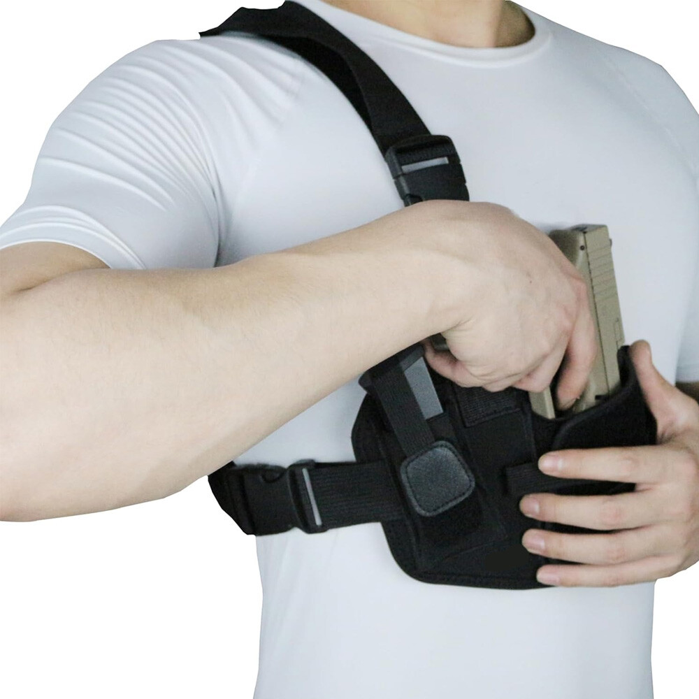 Tactical Chest holster Holster for Concealed Carry Adjustable Pistol Gun Holster