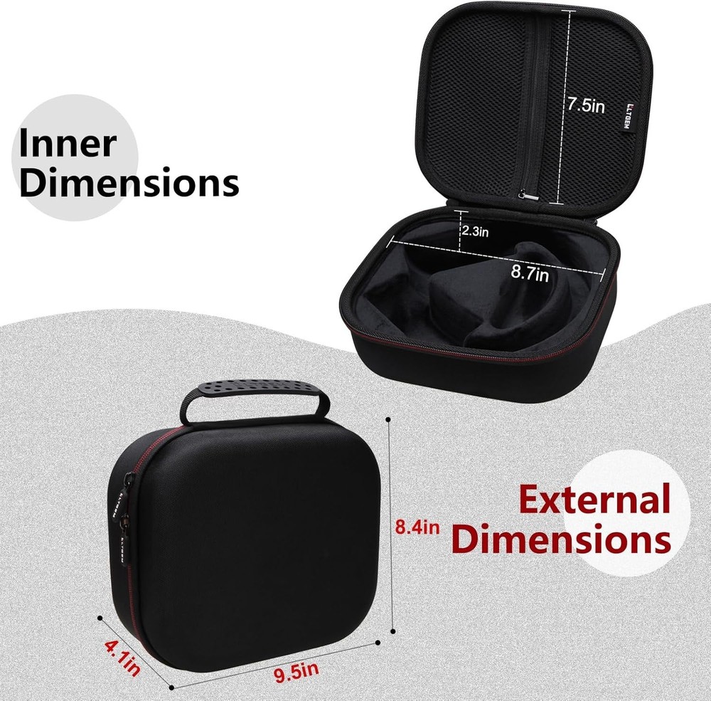 Durable LTGEM Protective Case for Turtle Beach Stealth Wireless Headsets - Black