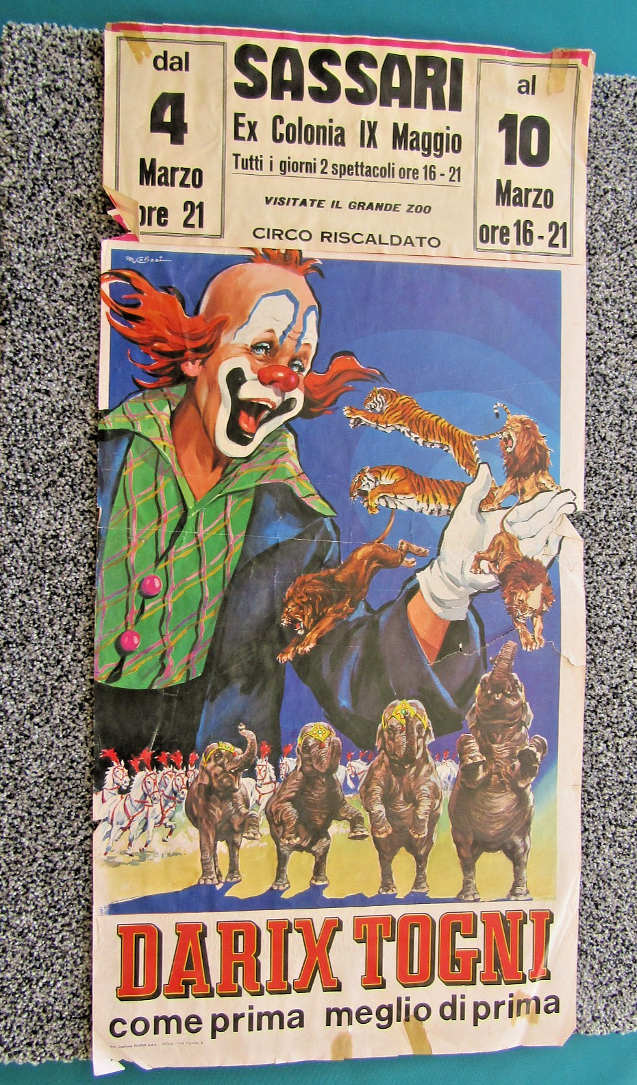 Italian Circus Advertising Poster scarce original