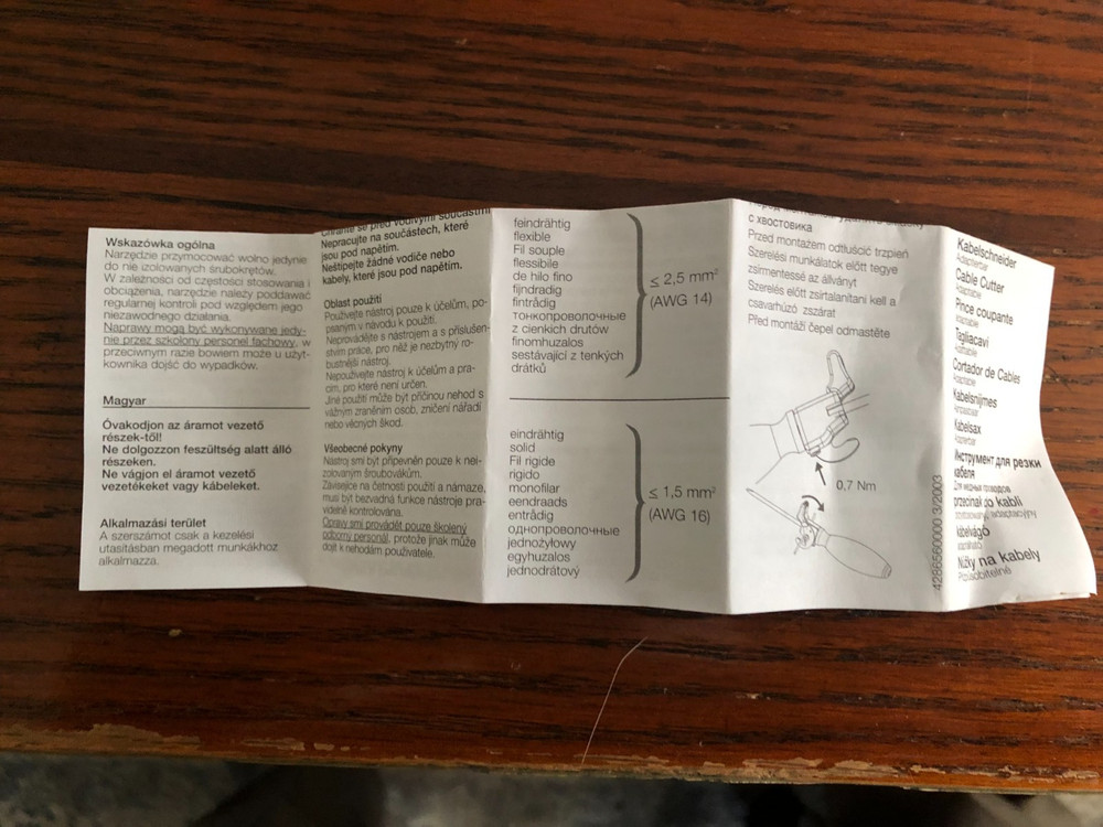 Weidmuller Swifty # 900602 cable cutter