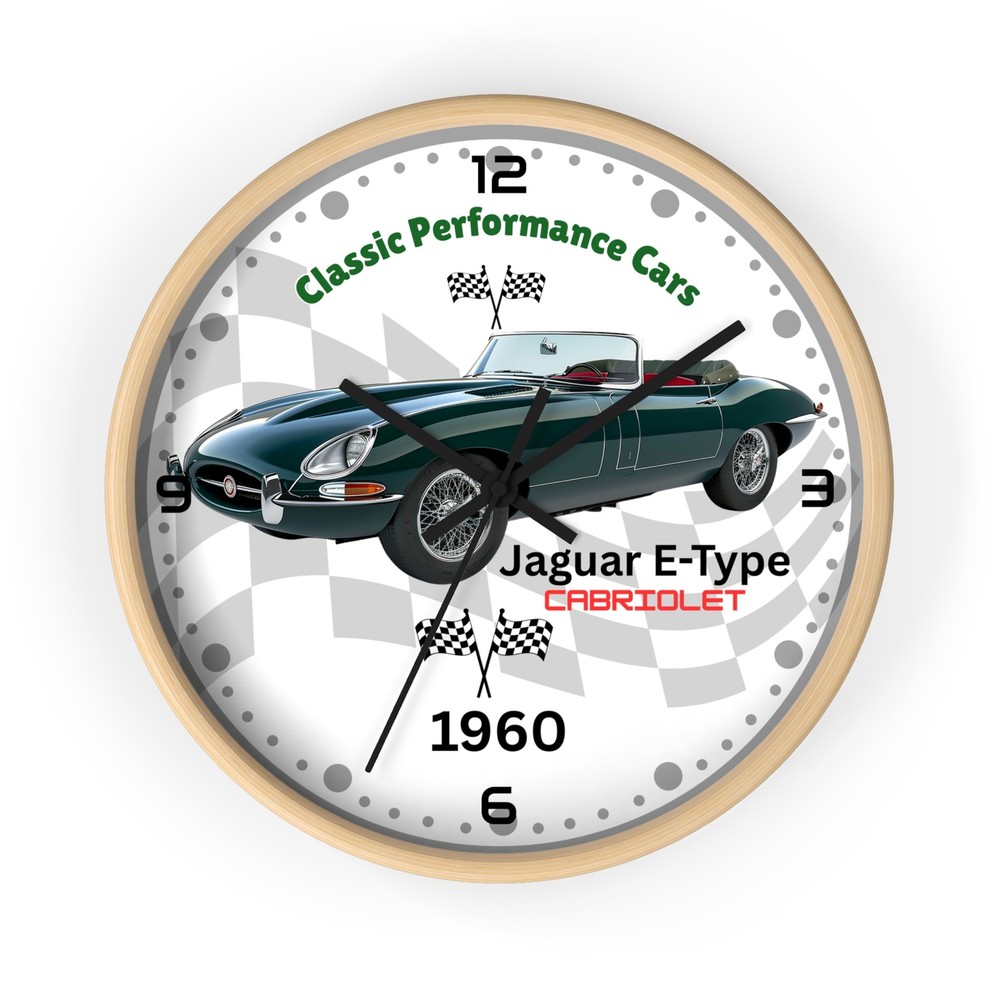 Jaguar E-Type Cabriolet Wall Clock | Classic Performance Cars, 1960