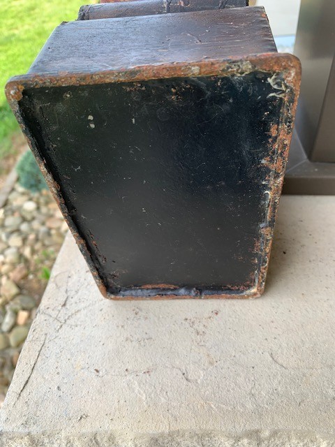 Vintage Heavy Metal Umbrella Stand 18" Tall Rustic Pattern