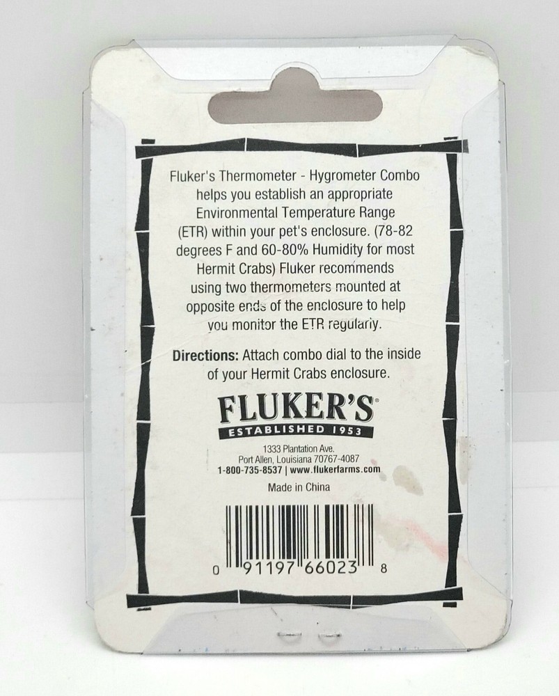 Fluker's Thermometer & Hygrometer in One for Hermit Crabs