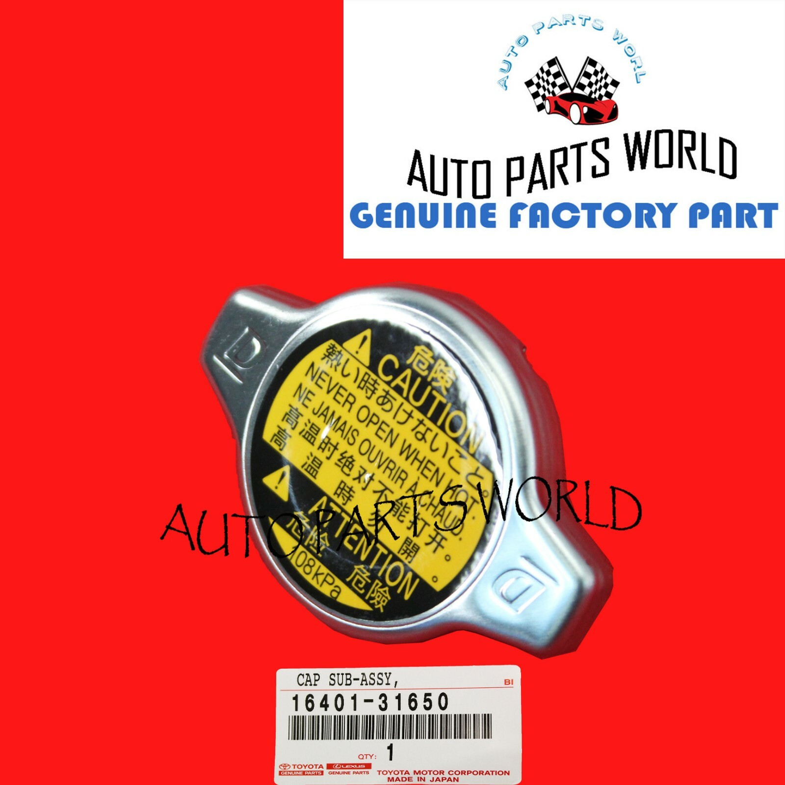 GENUINE TOYOTA 4RUNNER TACOMA FJ GS350 IS250/350 GX470 RADIATOR CAP 16401-31650