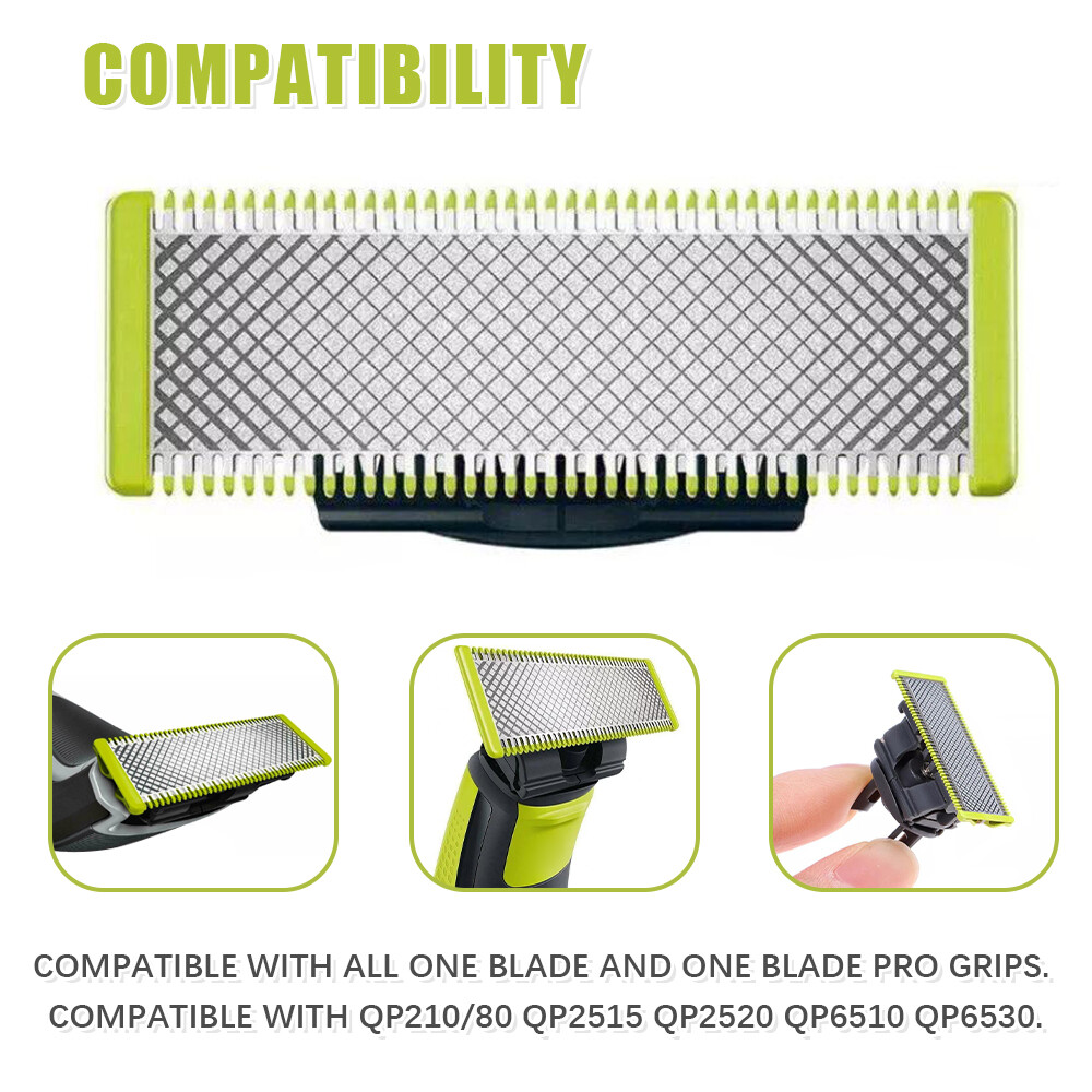 2 Blades Norelco QP210/80 OneBlade Replacement Head for QP2520 /QP6510 /QP6520