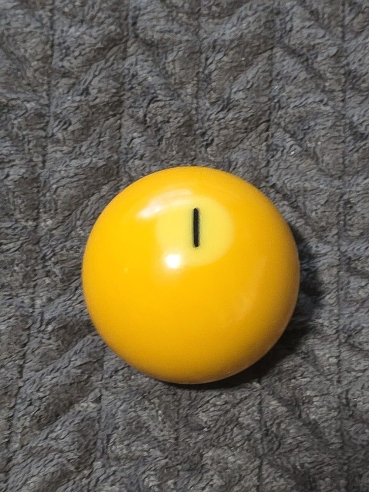 🎱Vintage Replacement Belgian(#1) Pool Ball~Billiards Solid Yellow Ball 2"