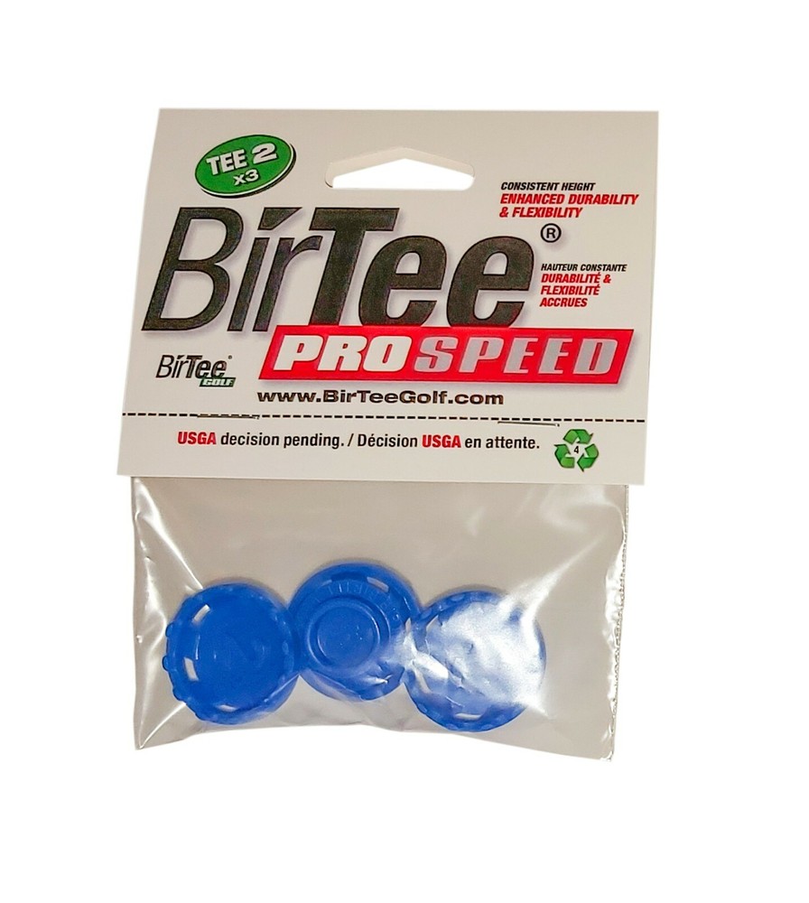 BirTee Pro Golf Tees - Size #2 (1/2") - 3 Tees Per Pack - For Winter/Simulators