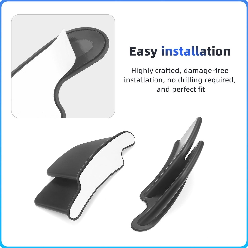 Vivid Black Motorcycle Rear Tail Fairing Wing Decos Spoiler Wings
