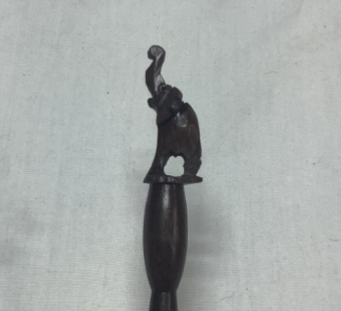 Set of 3 Hand-Carved African Elephant Ebony Wood Items Pen holders?