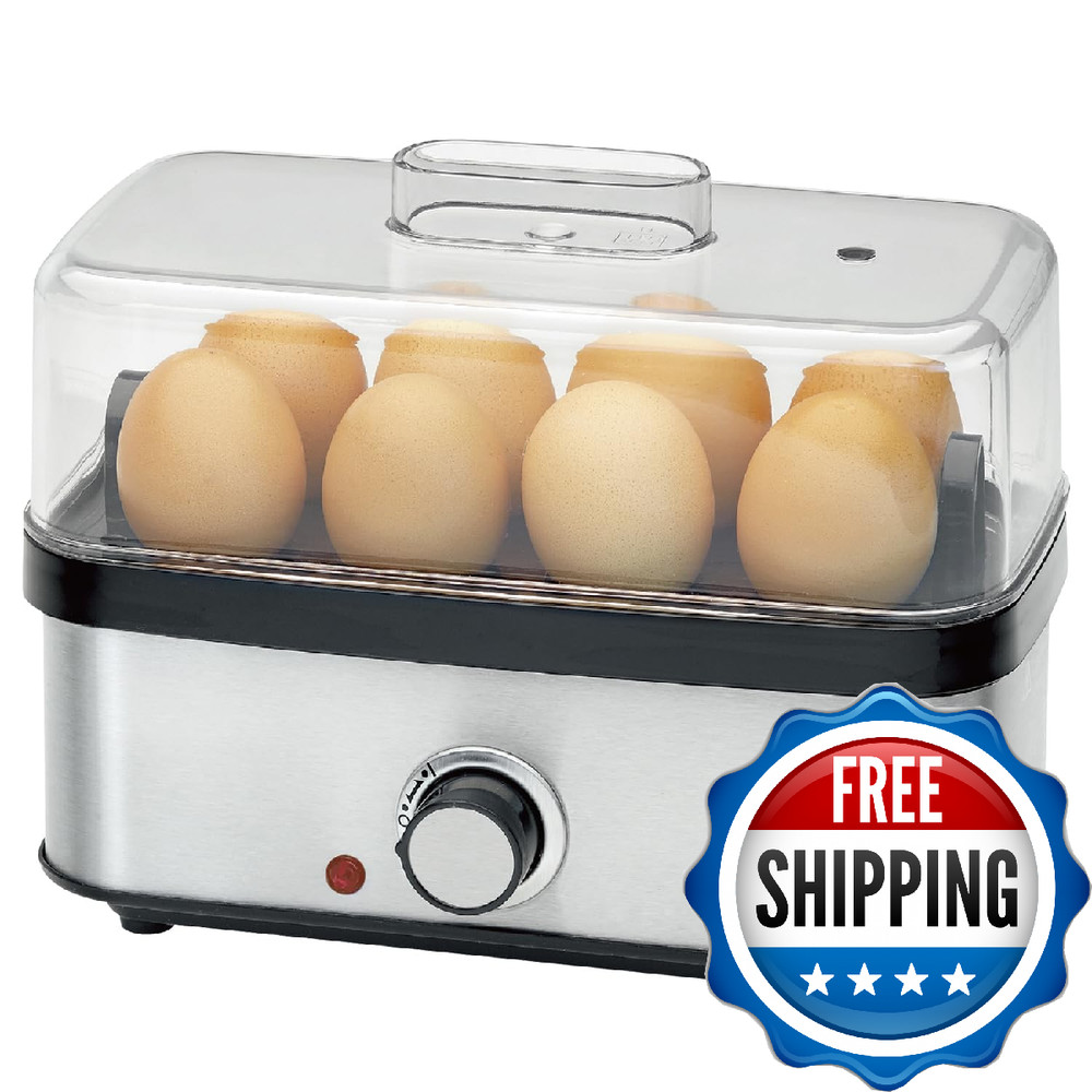 Electric Egg Cooker: Rapid 8-Egg Capacity for Hard, Medium, Soft Boiled Eggs