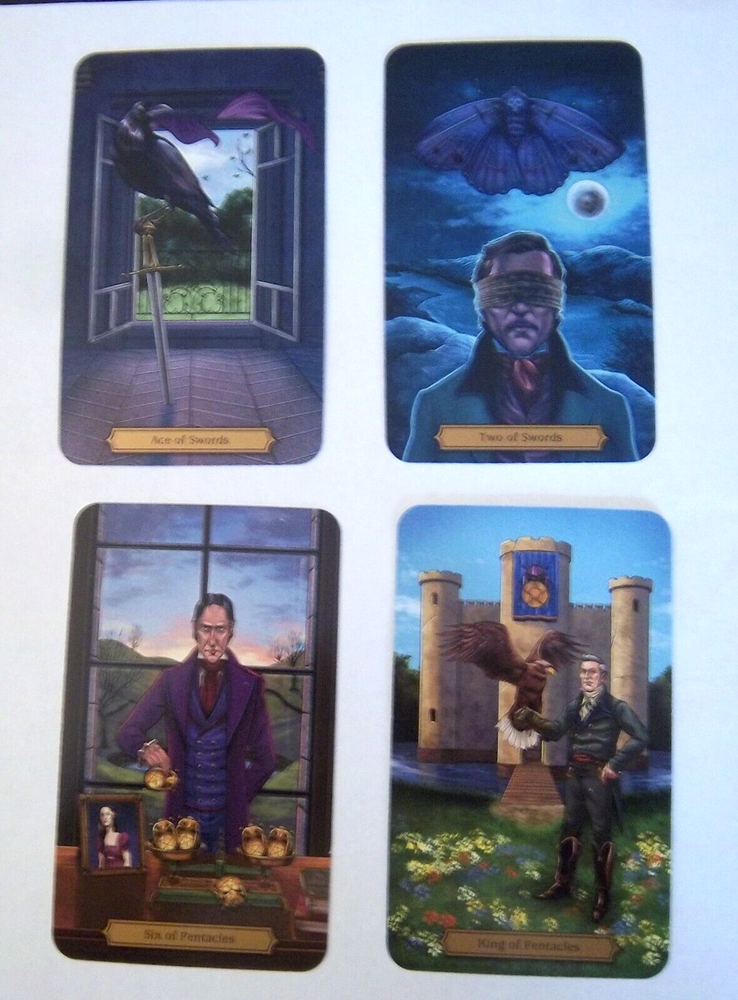 Authentic Edgar Allan Poe Tarot Deck & Book Kit Rose Wright [Allen] New