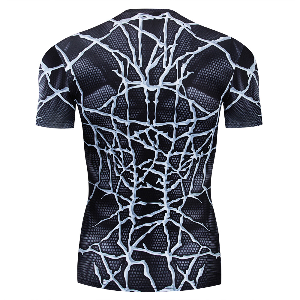 Men's T-shirts Spider Superhero Compression Tights Tops Short Sleeve Tee Gym NEW