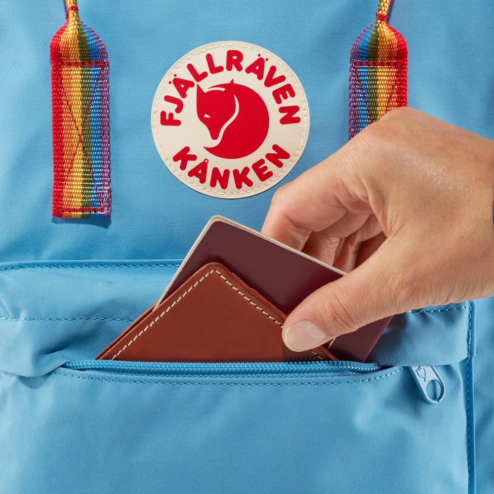 Fjallraven Kanken Classic Backpack Cobalt Blue Rainbow Pattern