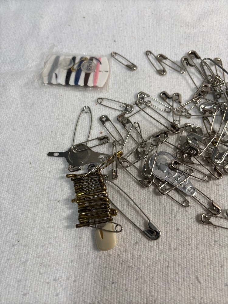 SAFETY PINS VARIOUS SIZES SOME VINTAGE