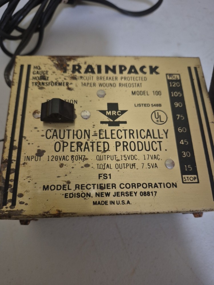 Trainpack HO Transformer #100 Model Rectifier Corp Made in USA
