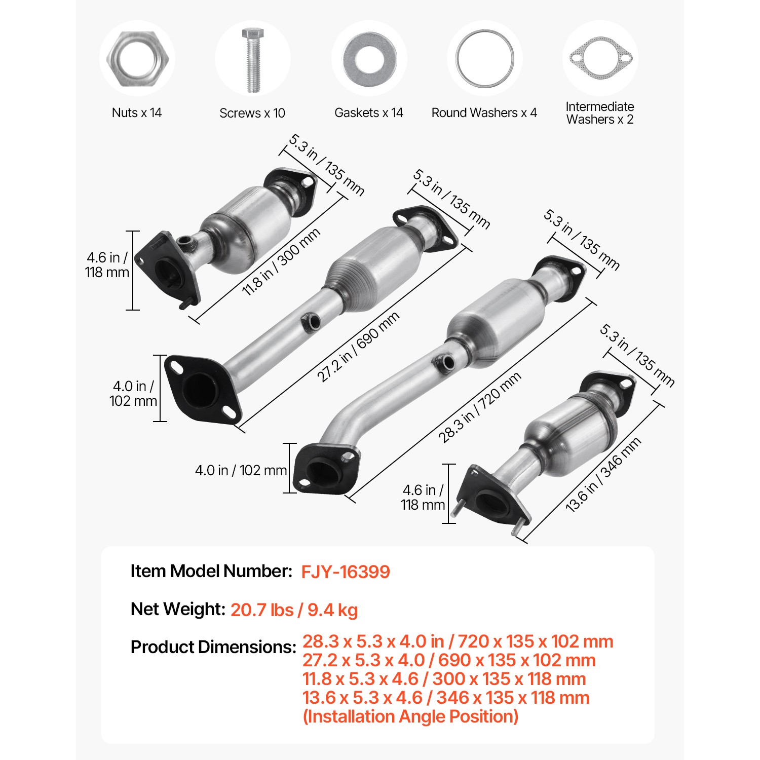 Catalytic Converter Set For Nissan Frontier 05-18 Pathfinder Xterra 05-12 4.0L