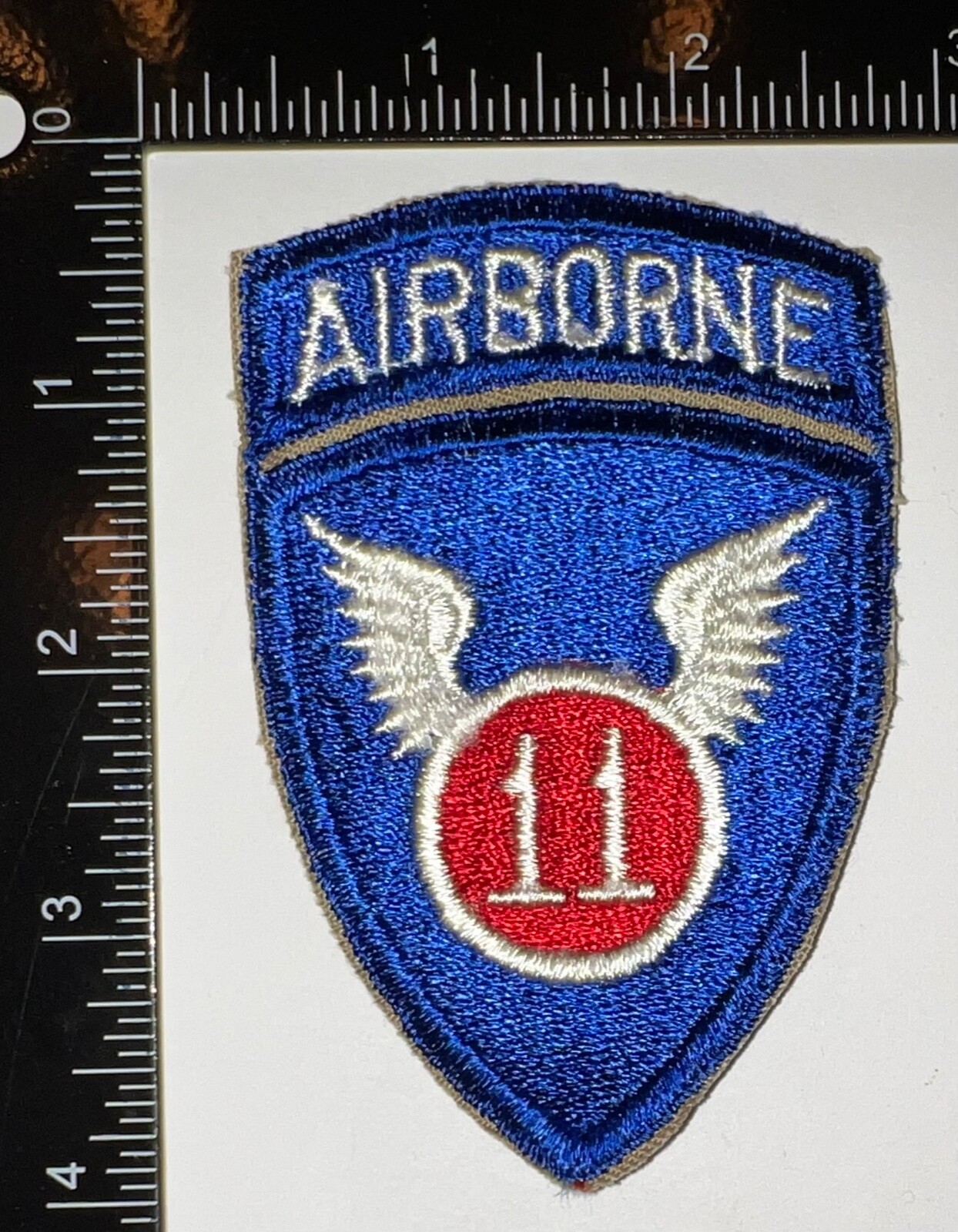 WWII US Army 11th Airborne Division With Integral Arc Patch
