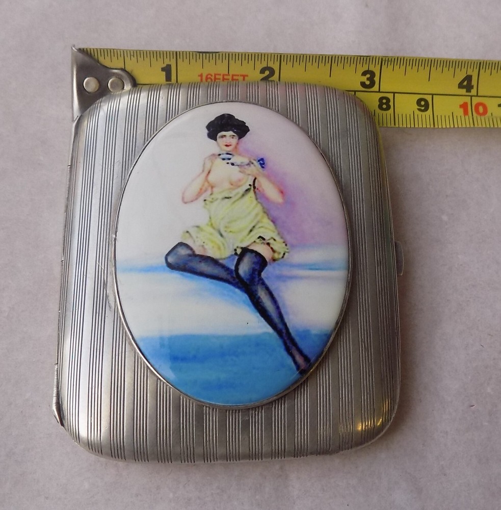 SILVER 800 AND ENAMEL CIGARETTE CASE