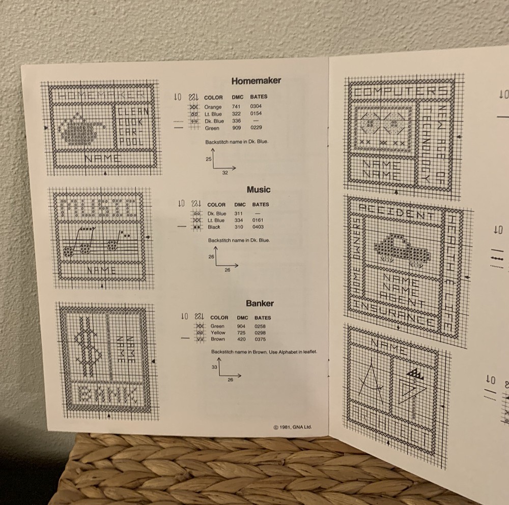 Cross Stitch Patterns The Professionals Leaflet #10 Used 21 Designs