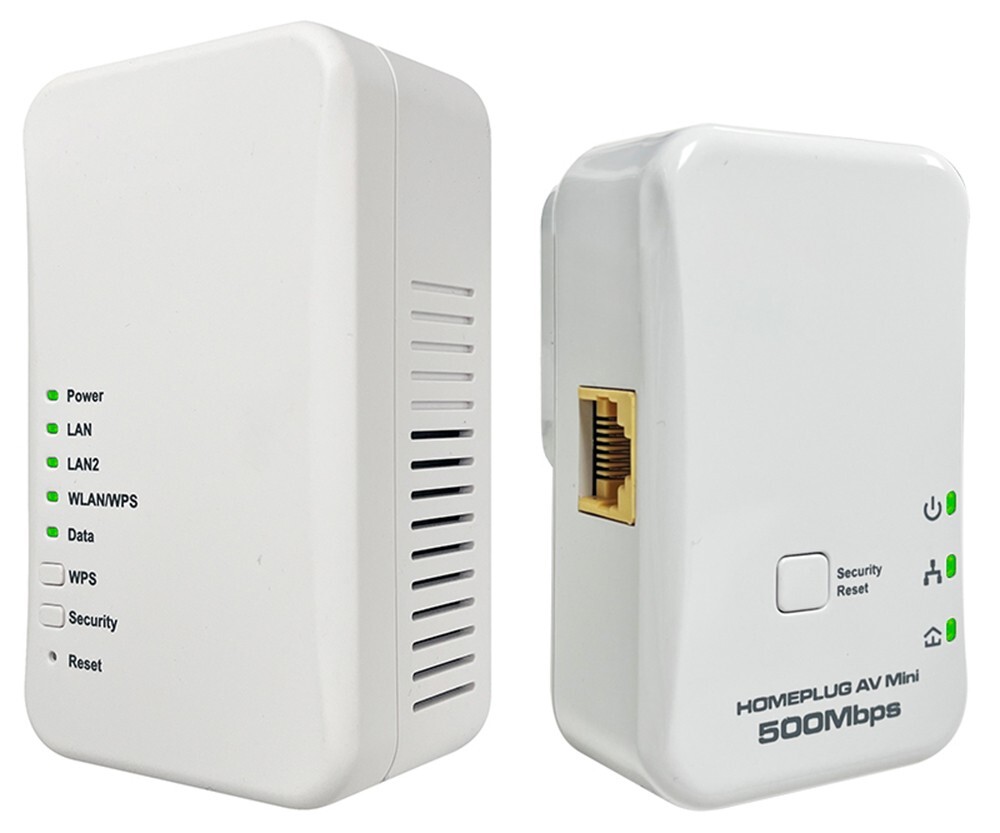 Wired Wi-Fi Network Over Powerline Kit with Wi-Fi Extender Hotspot Function