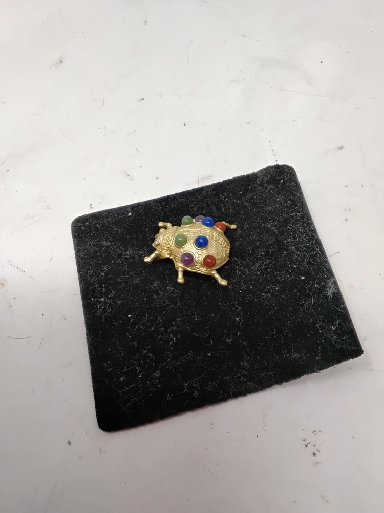 Vintage BuGor Classic Collection Gold Plated Bug Brooch 80s