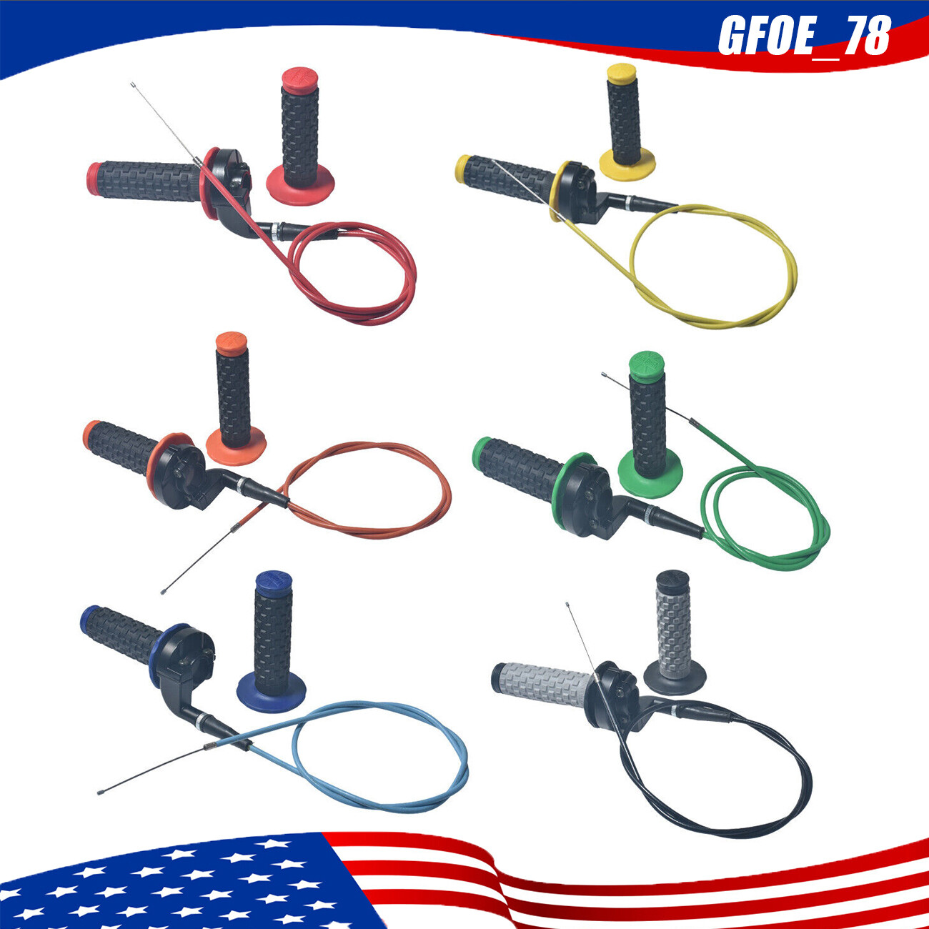 7/8" 22mm Handlebar Handle Grips Throttle Cable For CT200u mb200 mb165 mini bike