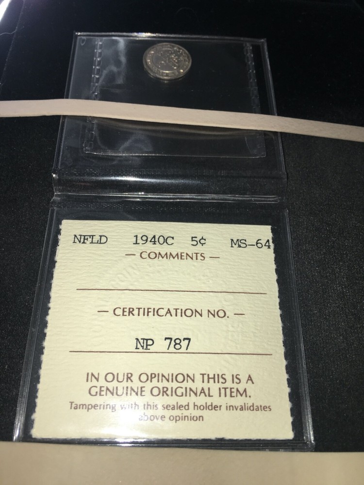 1940C ICCS Graded, Newfoundland Five Cent, **MS-64**