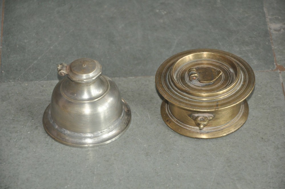 Vintage Brass Handcrafted Fine Solid Different Unique Inkpots