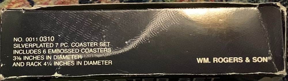 Wm Rogers & Son Silverplated 7 piece Coaster Set Original Box