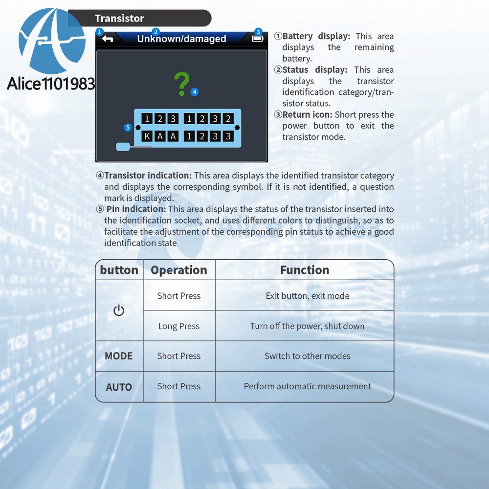 DSO-TC4 Oscilloscope Transistor Tester Electronics Component Tester 10MHz 48Ms/s